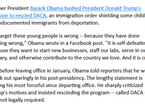 A message to Former President Obama